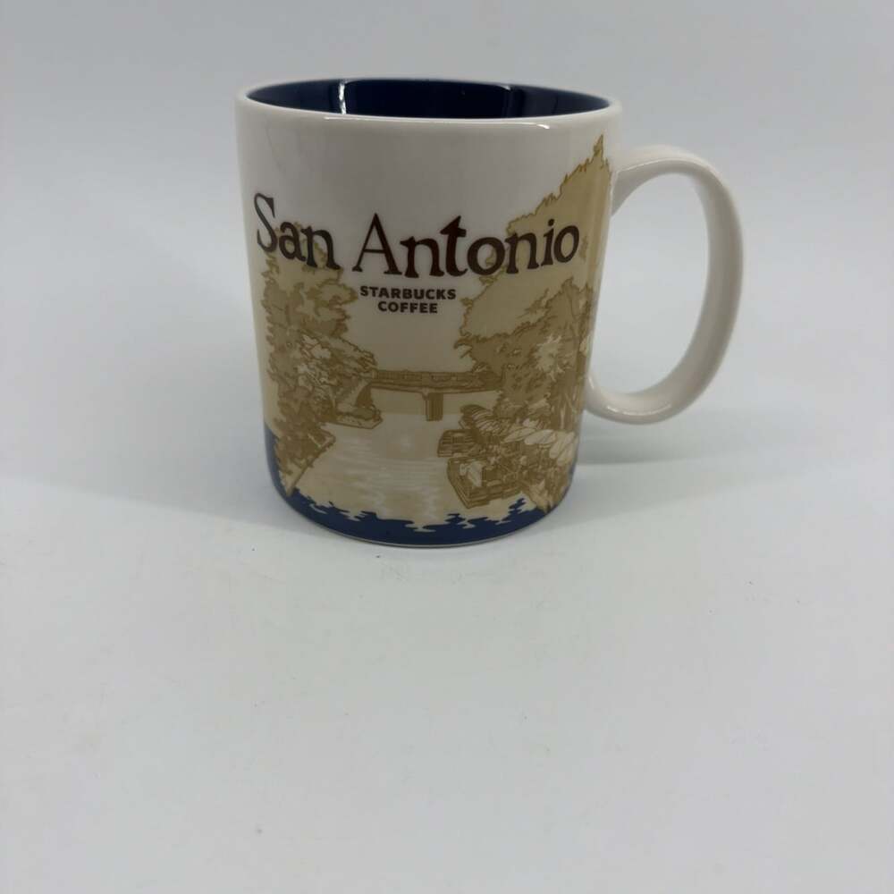 2011 Starbucks 16oz San Antonio Blue Global Icon Collector Series Coffee Mug